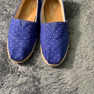 TOMS Navy Canvas Espadrilles